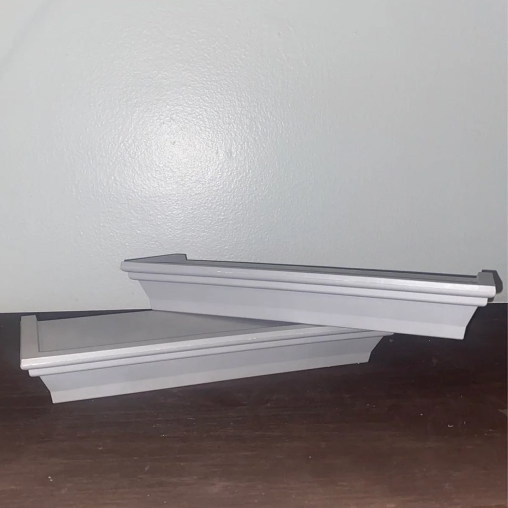 Grey floating shelves (2) like new